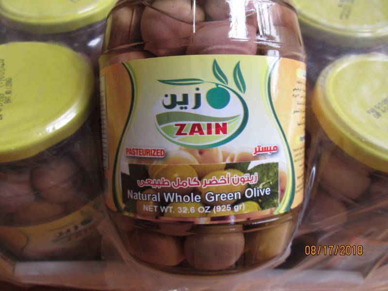 lot 1 image: Zain Natural Whole Green Olives, ca...