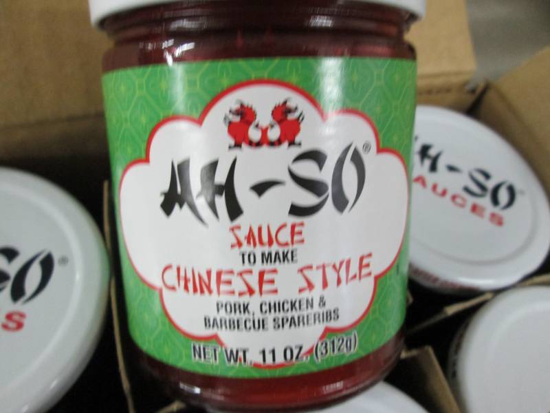 lot 280 image: Case of 12 AH - SO Asian BBQ sauce for Pork, Chicken and Spar Ribs Chinese Style.  Dated March 2019