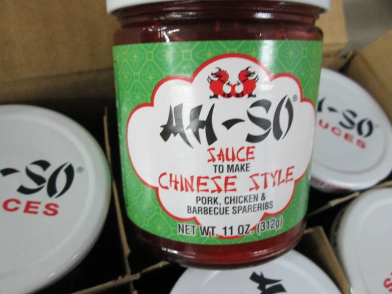 lot 281 image: Case of 12 AH - SO Asian BBQ sauce for Pork, Chicken and Spar Ribs Chinese Style.  Dated March 2019