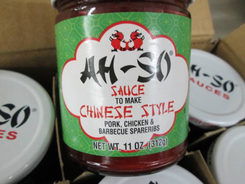 lot 283 image: Case of 12 AH - SO Asian BBQ sauce for Pork, Chicken and Spar Ribs Chinese Style.  Dated March 2019