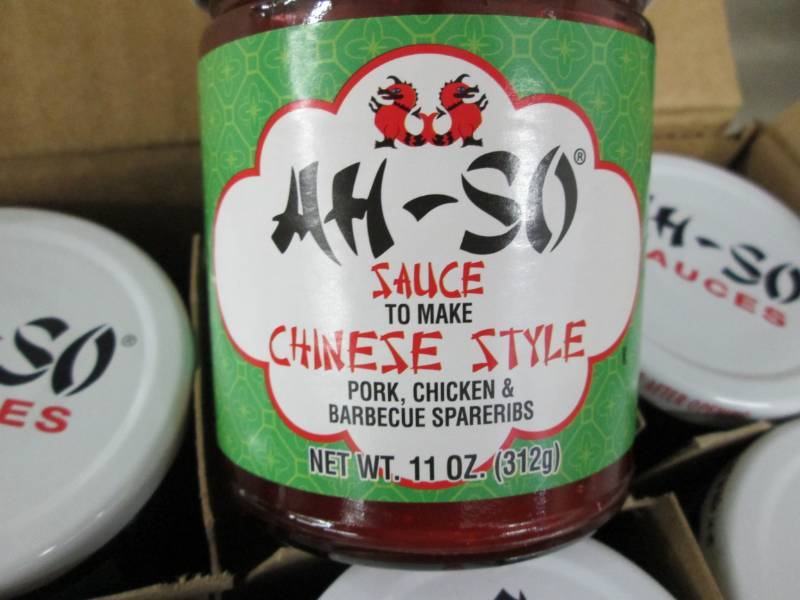 lot 284 image: Case of 12 AH - SO Asian BBQ sauce for Pork, Chicken and Spar Ribs Chinese Style.  Dated March 2019