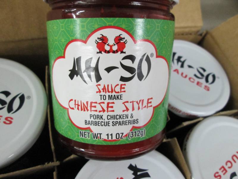 lot 285 image: Case of 12 AH - SO Asian BBQ sauce for Pork, Chicken and Spar Ribs Chinese Style.  Dated March 2019