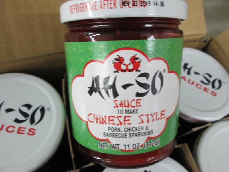 lot 286 image: Case of 12 AH - SO Asian BBQ sauce for Pork, Chicken and Spar Ribs Chinese Style.  Dated March 2019