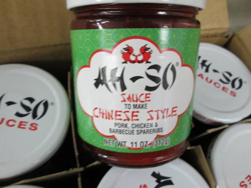 lot 287 image: Case of 12 AH - SO Asian BBQ sauce for Pork, Chicken and Spar Ribs Chinese Style.  Dated March 2019