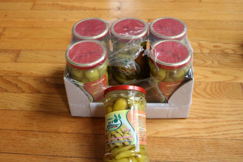 lot 105 image: Green Pepper Pickles in Brine, case...