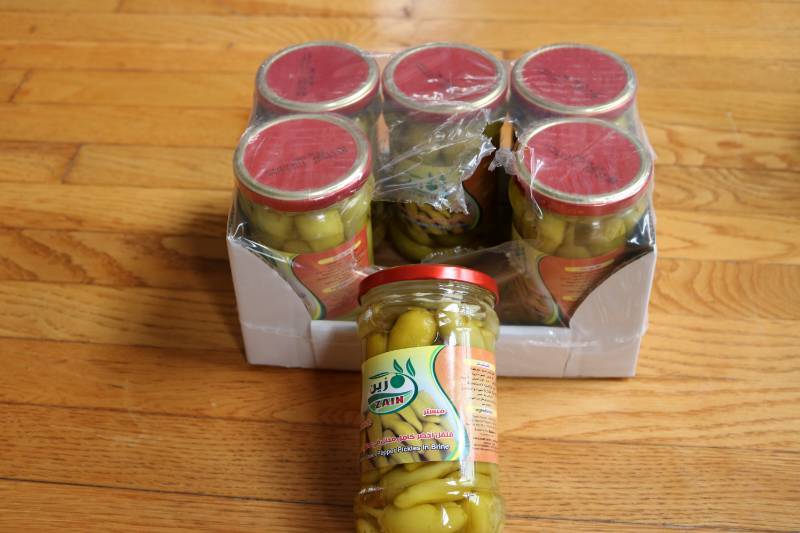 lot 110 image: Green Pepper Pickles in Brine, case...