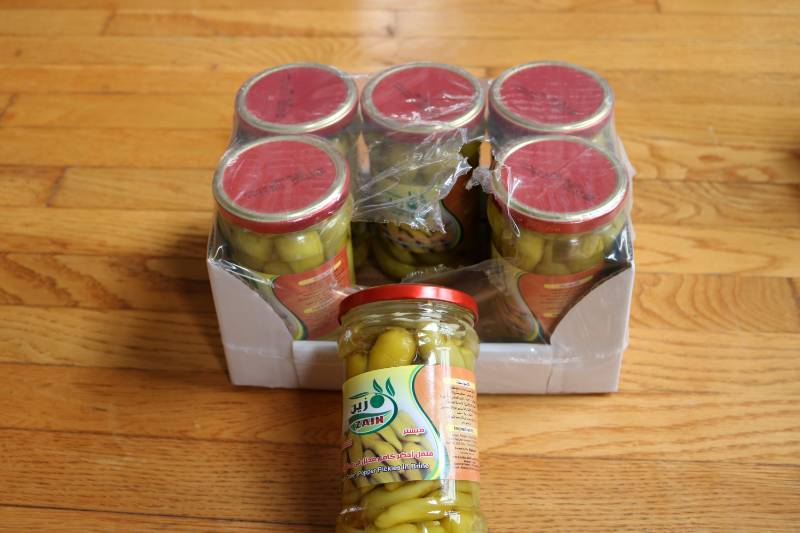 lot 94 image: Green Pepper Pickles in Brine, case...