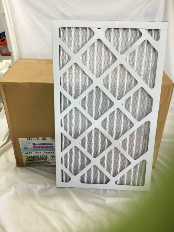 12 Purolator Air Filters - Pleated -  HE40 -SP1  15 X 25 X 1