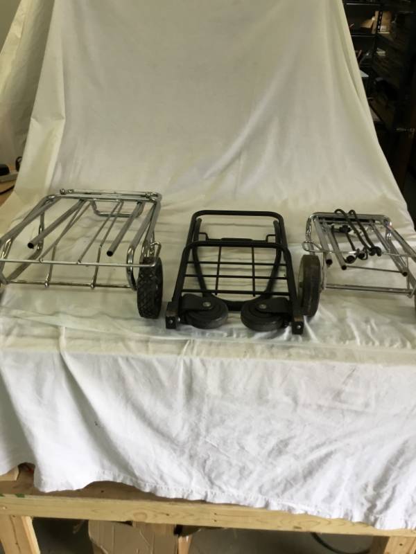 3 Folding Shopping Carts - One Black and two Silver