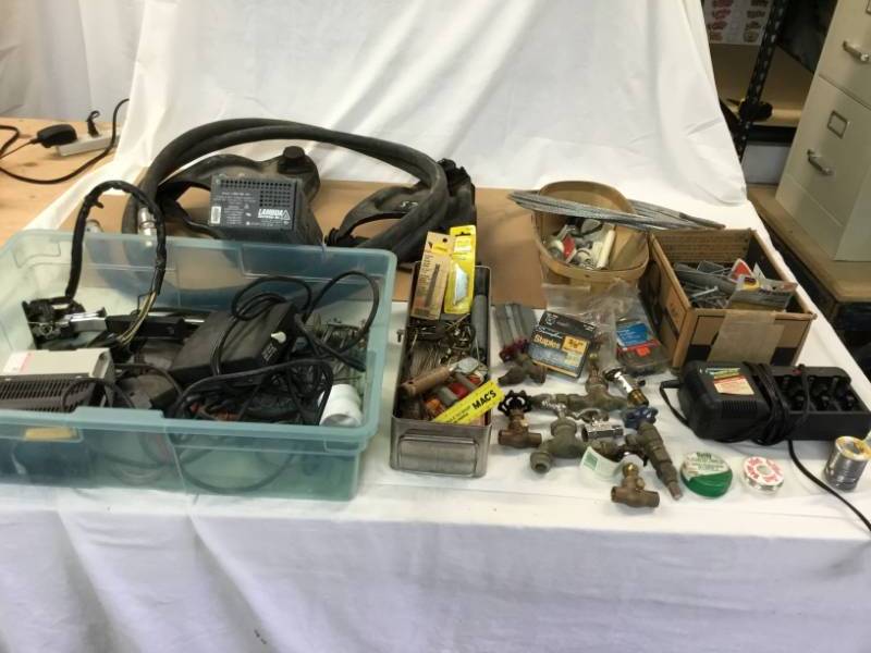 Garage Items - Misc water Spicket , 57 chevy Parts, Electronics, Auto Parts, Possibly a fuel pump hose ( see Pictures)