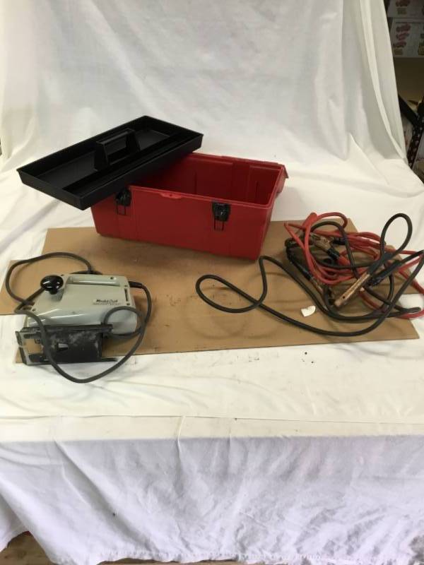 Master Craft Scroll Saw - Jumper Cables - New Stack on Plastic Tool Box