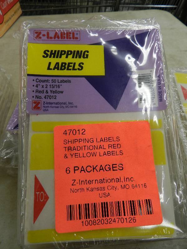 lot 177 image: 5 PACKAGES OF SHIPPING LABELS