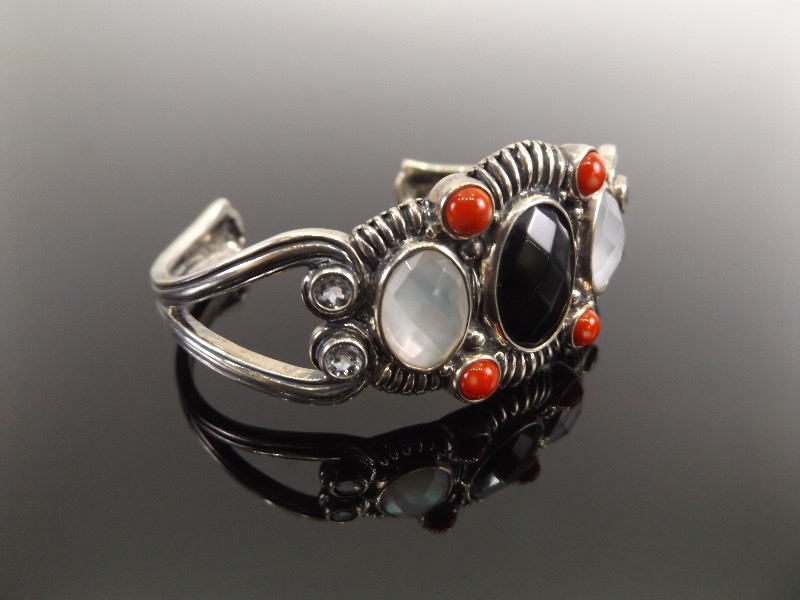 lot 4 image: NEW .925 Sterling Silver Carolyn Pollack Designer Cuff Bracelet