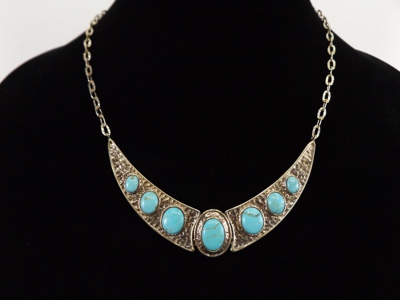 lot 10 image: NEW .925 Sterling Silver Carolyn Pollack Turquoise Navajo Necklace