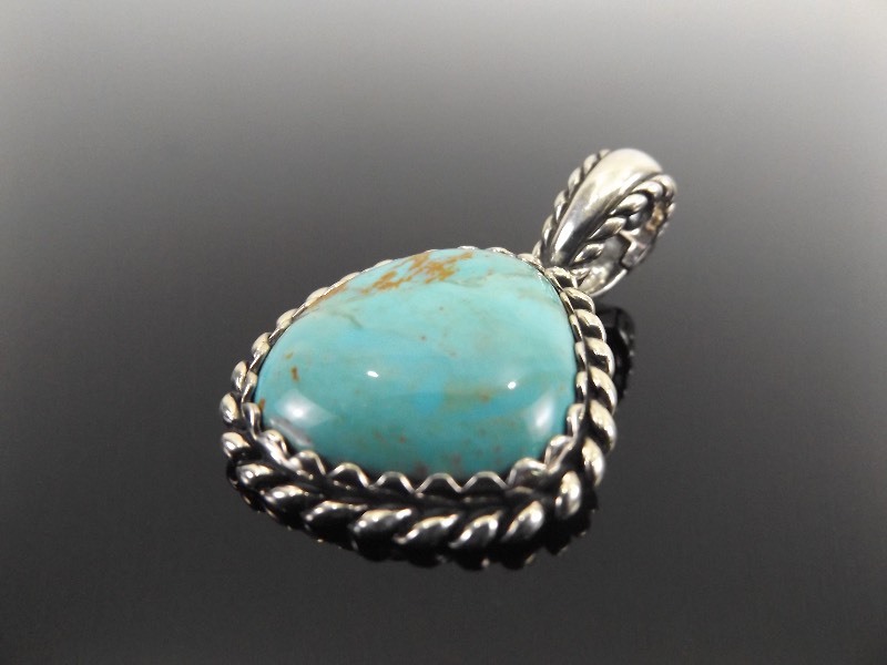 lot 27 image: NEW .925 Sterling Silver Carolyn Pollack Turquoise Navajo Pendant