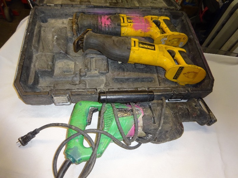 2 Dewalt reciprocating asaw NO BATTERIES