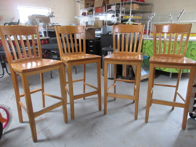 TALL WOODEN BAR CHAIRS
