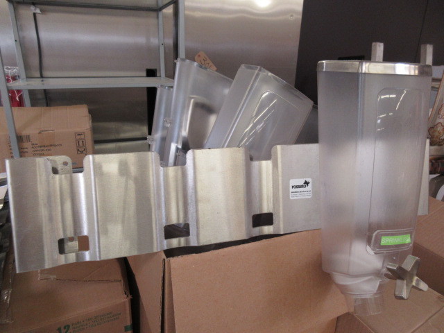 TOPPING DISPENSERS WITH WALL MOUNT RACKS