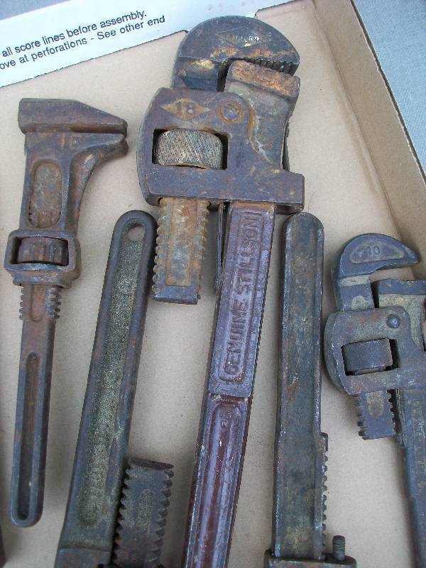 lot 82 image: Old Pipe Wrenches