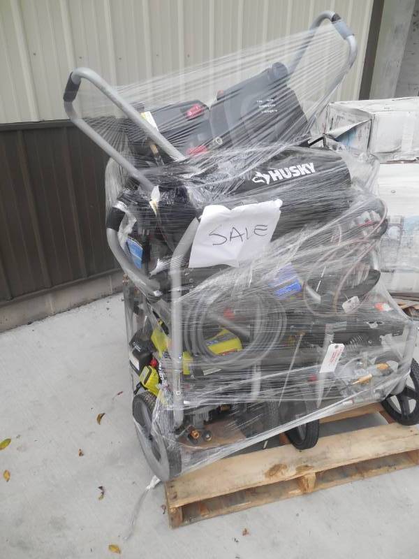 lot 1 image: PALLET LOT OF POWER WASHERS & AIR COMPRESSORS
