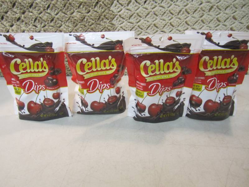 4 Bags of Cellas Dips Whole Cherri...
