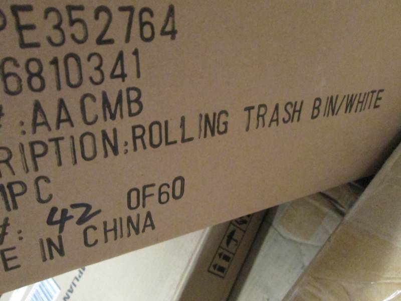 lot 6 image: Rolling Trash Bin in White open box...