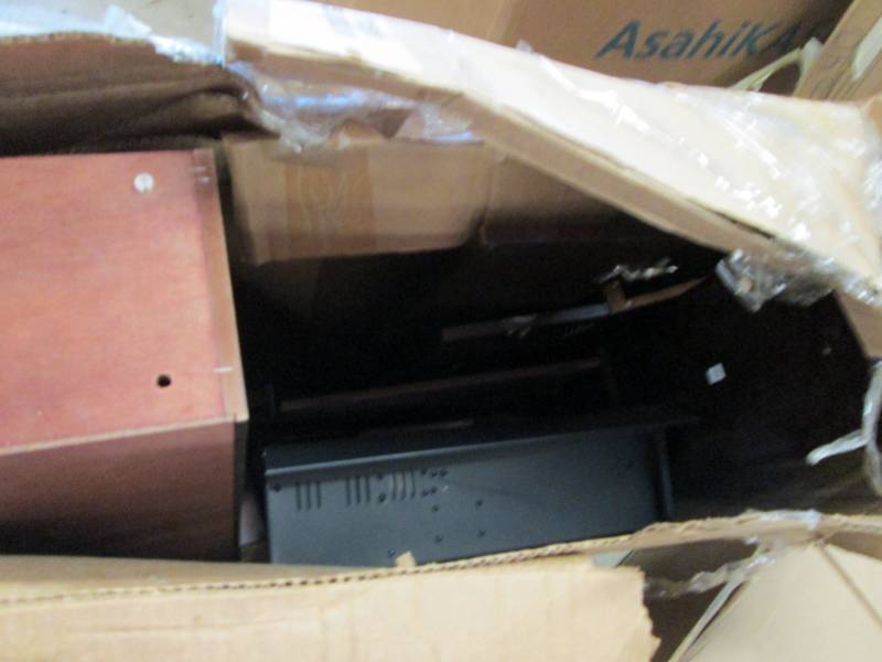 lot 9 image: Electric Fireplace & Mantel, open b...