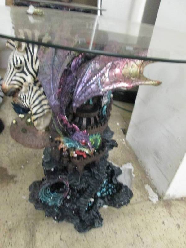 lot 11 image: Dragon Table - small tip damage...
