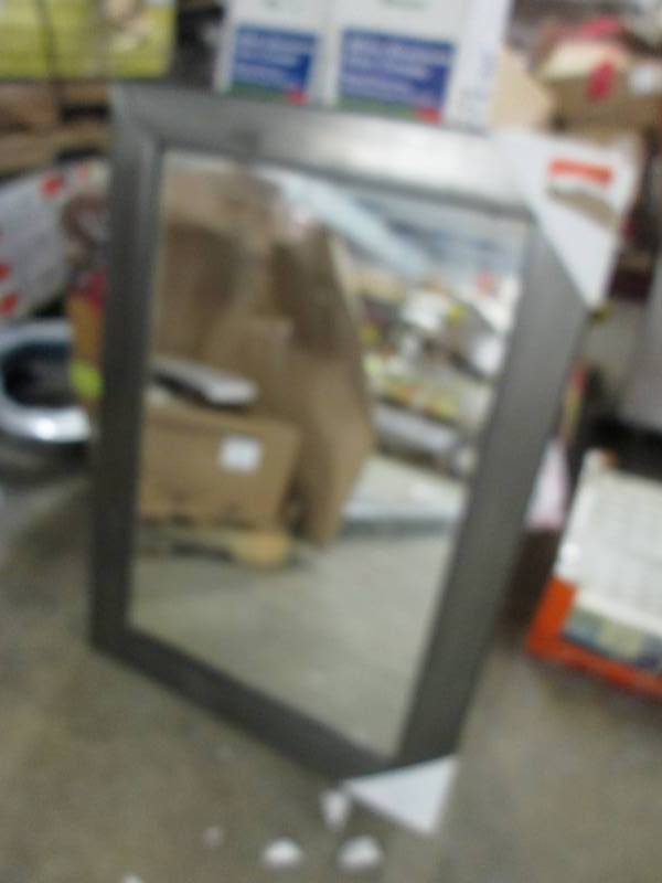 lot 292 image: 30x42 Pewter Colored Framed Mirror-...