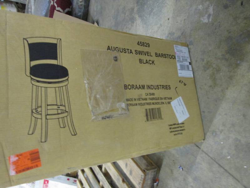 lot 295 image: Boraam Augusta 29 in. Black Swivel ...