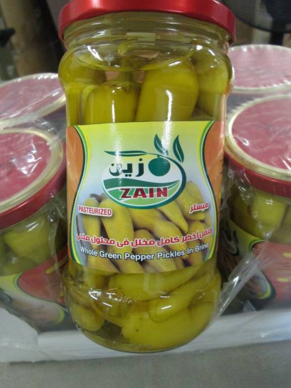 lot 332 image: Case of 6 Jars Zain Whole Green Pep...