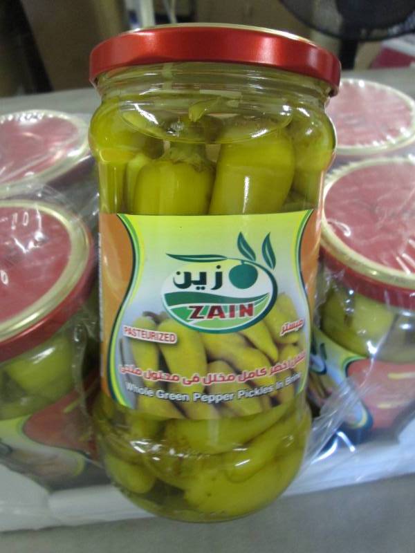 lot 334 image: Case of 6 Jars Zain Whole Green Pep...