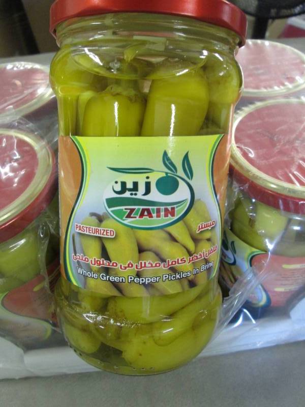 lot 336 image: Case of 6 Jars Zain Whole Green Pep...