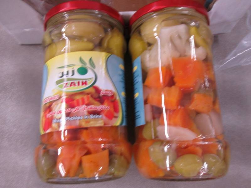 lot 346 image: Case of 6 Jars Zain Mixed Pickles i...