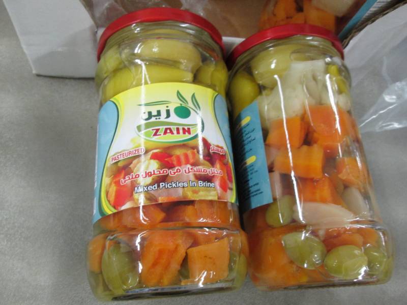 lot 350 image: Case of 6 Jars Zain Mixed Pickles i...