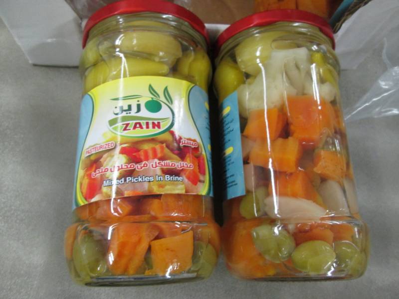 lot 351 image: Case of 6 Jars Zain Mixed Pickles i...