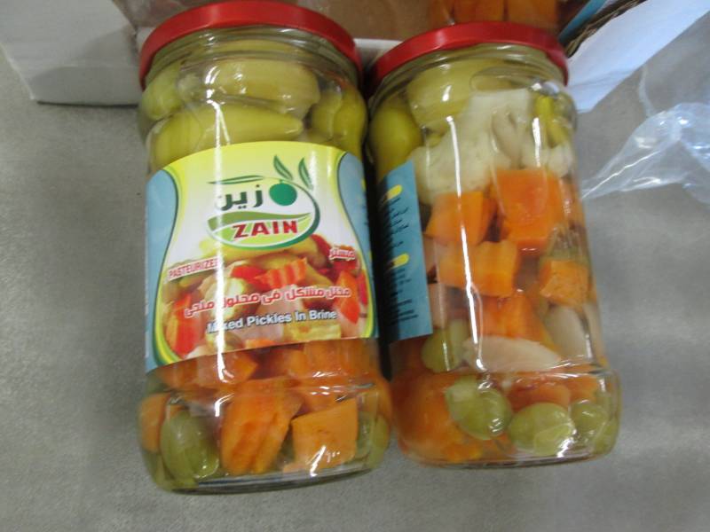 lot 352 image: Case of 6 Jars Zain Mixed Pickles i...