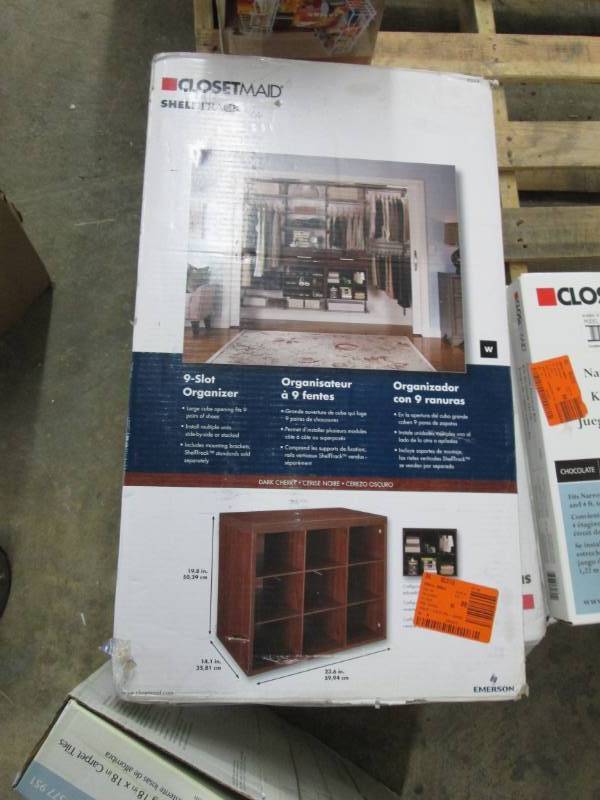 lot 379 image: ClosetMaid Elite 19-34 in. Dark Ch...
