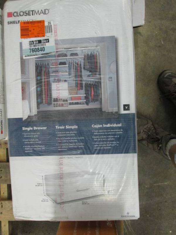 lot 380 image: ClosetMaid Elite 9-34 in. Drawer i...