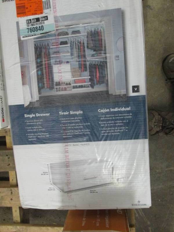 lot 381 image: ClosetMaid Elite 9-34 in. Drawer i...