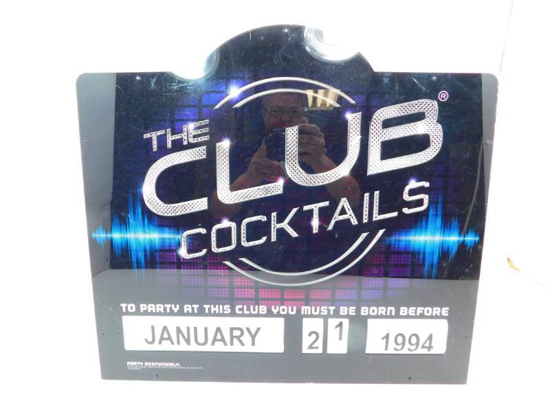 lot 6 image: The Club Cocktails Plastic Calendar Sign