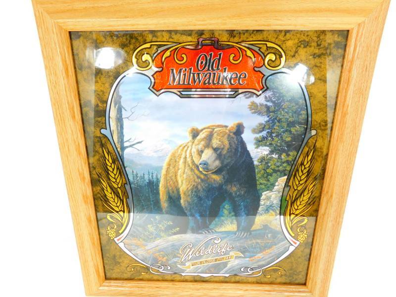 lot 7 image: Old MIlwaukee Wildlife Series Framed Sign