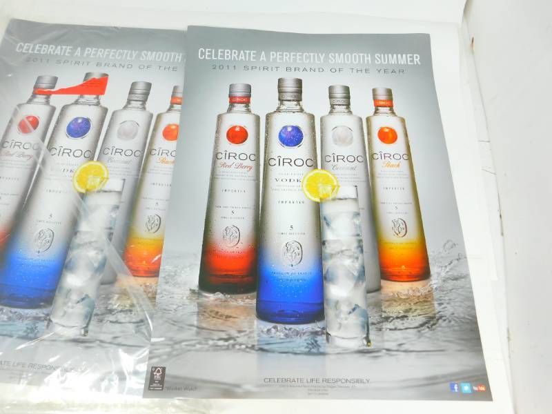 lot 26 image: Nine CIROC Vodka Posters