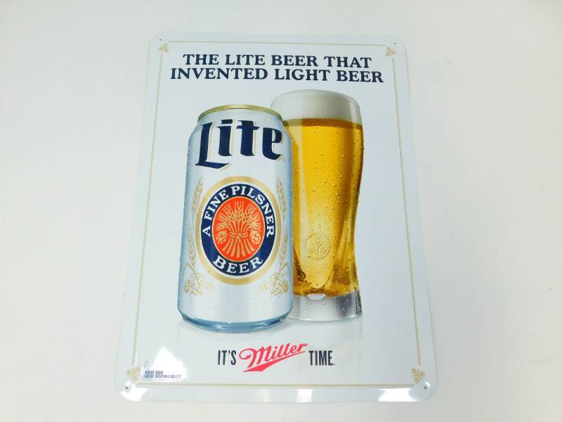 lot 54 image: The Lite Beer That Invented Light Beer Metal Sign