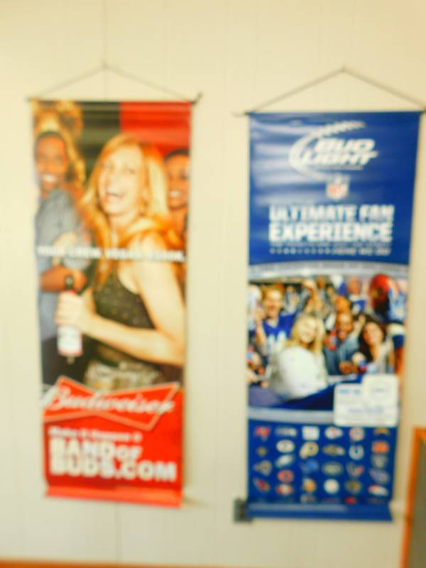 lot 75 image: Two Banners--Budweiser & Bud Light NFL Sponsors