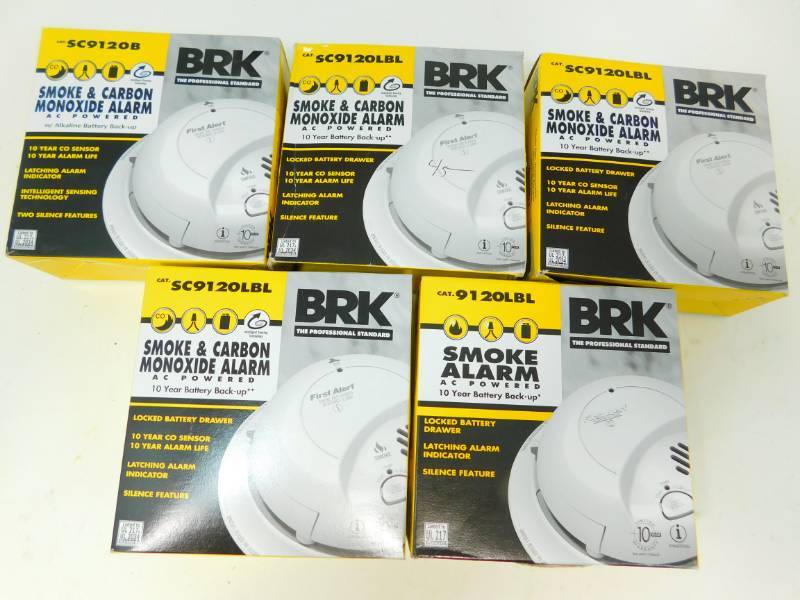 lot 108 image: Five BRK The Professional Standard Smoke & Carbon Monoxide Alarms   (FIRST ALERT)