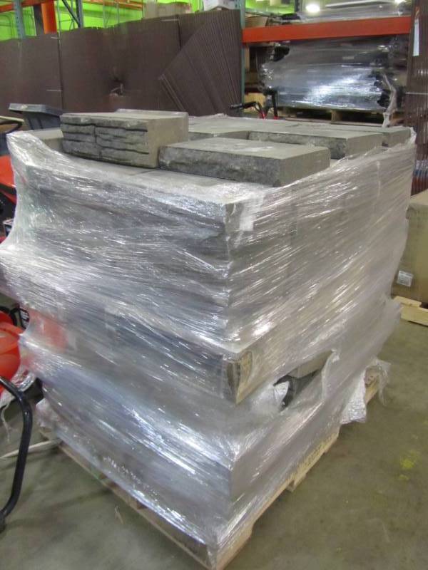 lot 92 image: PALLET OF MIXED PAVERSRETAINING WALL