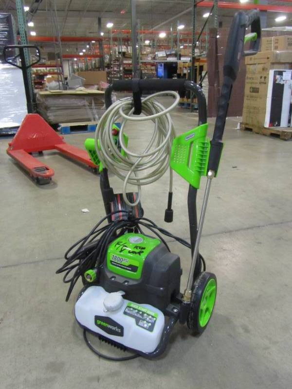 lot 77 image: GREENWORKS 1800-PSI 1.1 Gallon GPM COld Water Electric Pressure Washer