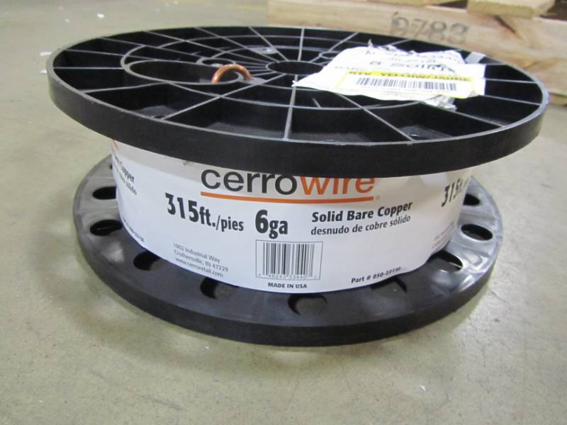 lot 142 image: SOLID BARE COPPER GROUNDING WIRE, 6-GAUGE, 315-FEET