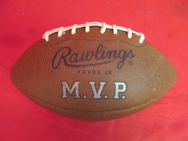 lot 76 image: Rawling Jr signed Brett Favre football
